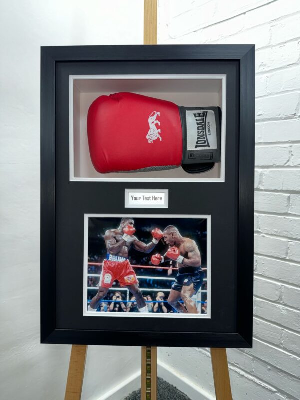 Signed Landscape Boxing Glove Frame